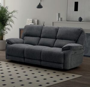 SEYMOUR 3 SEATER E/RECLINING SOFA - CHARCOAL