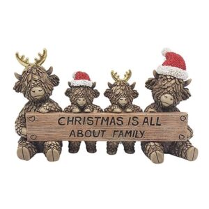 XMAS HIGHLAND COW WITH SIGN
