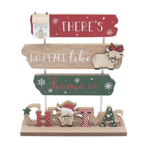 XMAS HIGHLAND COW STANDING PLQ