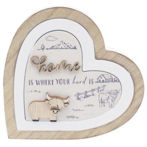 HIGHLAND COW 3D HEART HOME