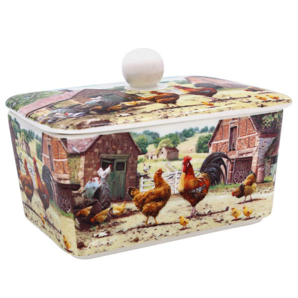COCKEREL & HEN BUTTER DISH