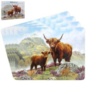 HIGHLAND COW PLACEMATS SET 4