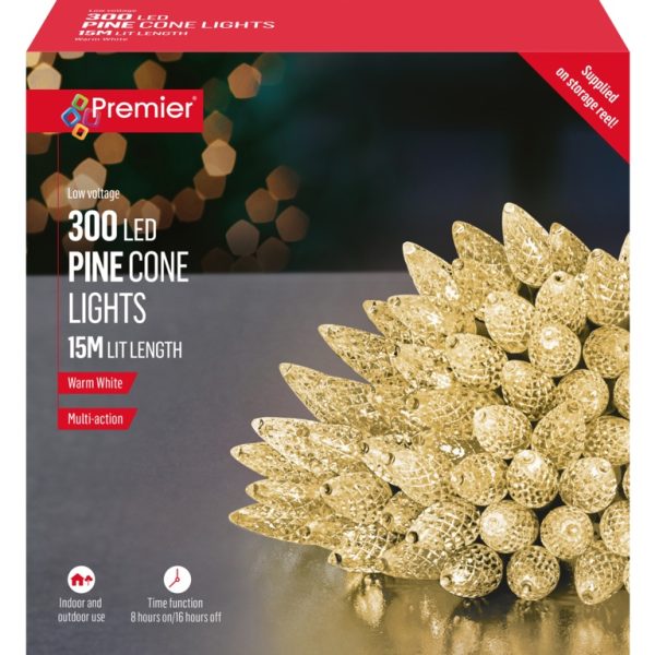 300L C6 PINE CONE LED W/WHITE LIGHTS