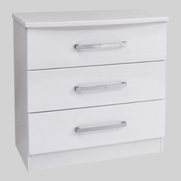 MIAMI WHITE 3 DWR WIDE CHEST - B HANDLE