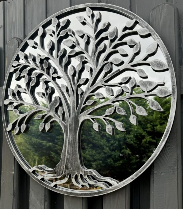 64cm SILVER TREE OF LIFE MIRROR - Image 3
