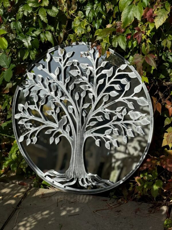 64cm SILVER TREE OF LIFE MIRROR - Image 4