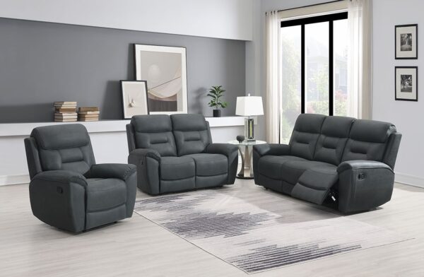 CANTERBURY 3 SEATER SOFA M/RECLINING - SLATE - Image 2