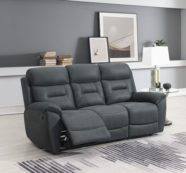 CANTERBURY 3 SEATER SOFA M/RECLINING - SLATE
