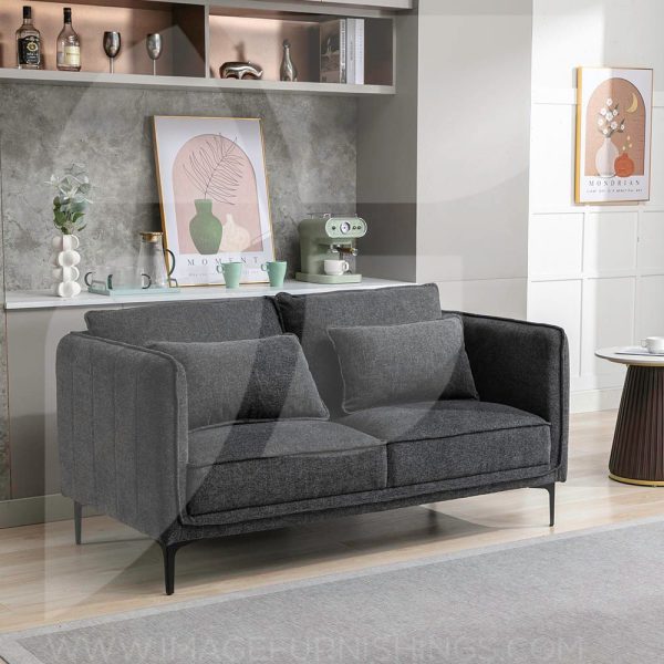 LANDON 2 SEATER SOFA DARK GREY