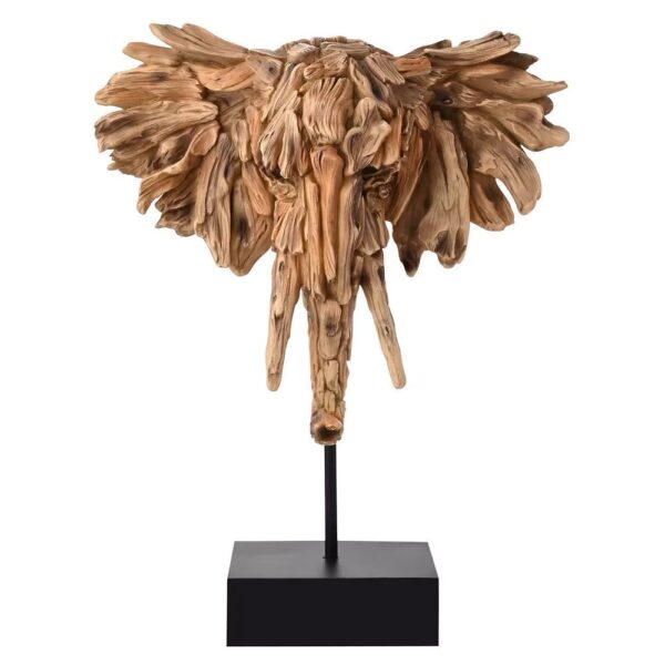 DRIFTWOOD ELEPHANT HEAD ON A STAND