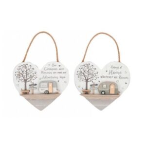 WOODEN CARAVAN HEART SIGN