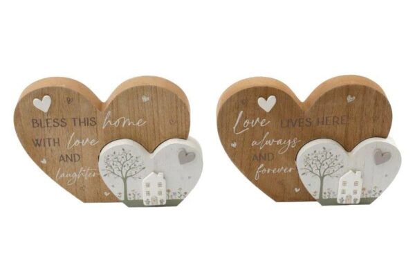 DOUBLE HEART w/ HOUSE 22x16cm