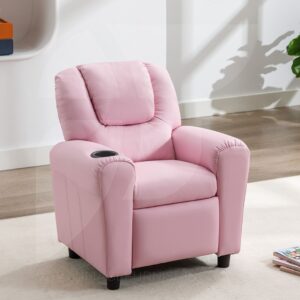 KIDS RECLINER LIGHT PINK w/ CUPHOLDER