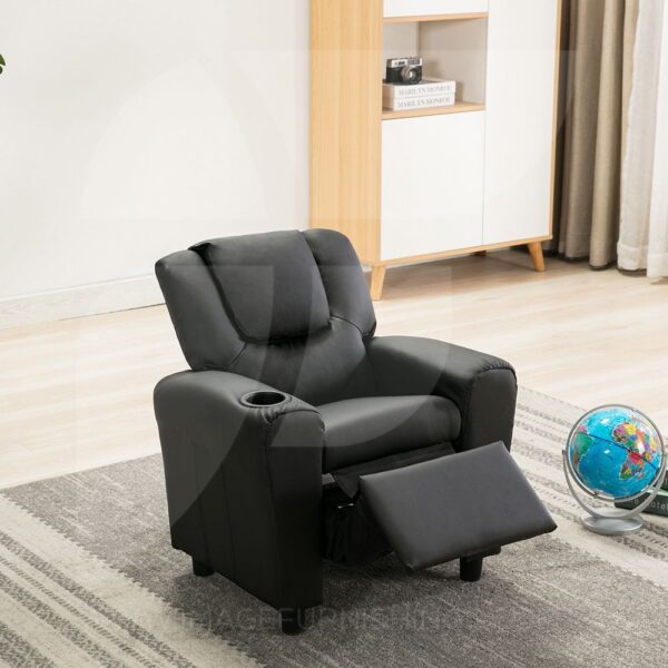 KID'S RECLINER BLACK w/ CUPHOLDER