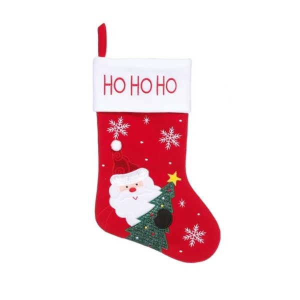 45cm RED SANTA TREE STOCKING