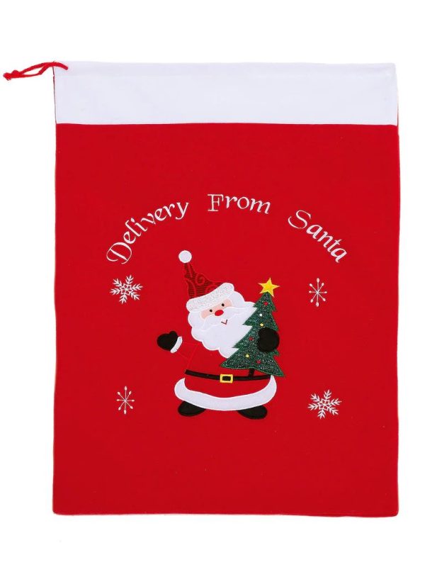 70cm RED SANTA TINSEL TREE SACK