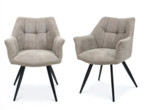 POPPY DINING CHAIR - TAUPE FABRIC w/ BLK LEG