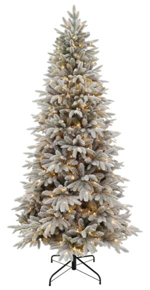 7.5ft PRE LIT 400LED SLIM PARQUE FLOCKED XMAS TREE