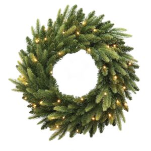 24in PRE LIT PARQUE WREATH 350 W/W LED