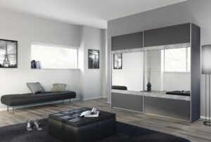 PENZBERG 181cm MET GREY / STONE GREY WARDROBE