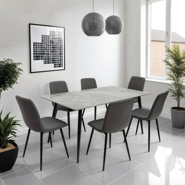 RIGA GREY 1.6m DINING TABLE - Image 3