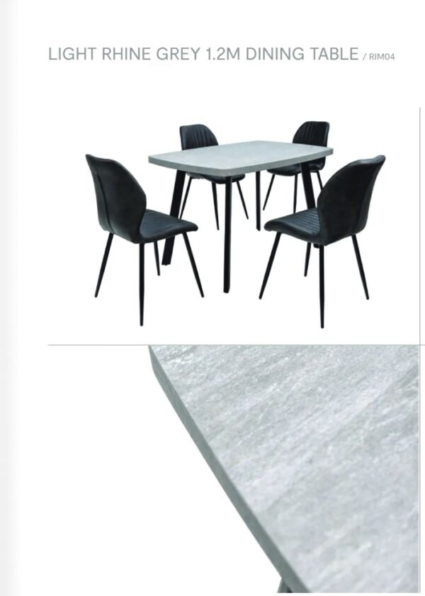 RIMINI 1.2m DINING TABLE w/BLK LEG - Image 2