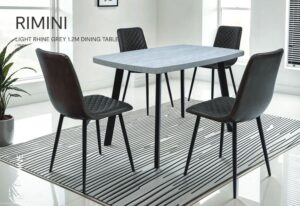 RIMINI 1.2m DINING TABLE w/BLK LEG
