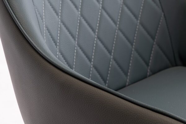 SEVILLE DRK GREY & BLUE SWIVEL DINING CHAIR - Image 2