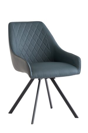 SEVILLE DRK GREY & BLUE SWIVEL DINING CHAIR
