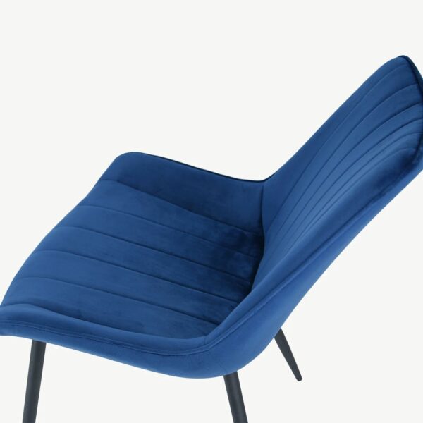 ANGLIA NAVY VELVET DINING CHAIR - Image 2