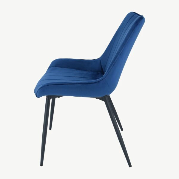 ANGLIA NAVY VELVET DINING CHAIR - Image 3