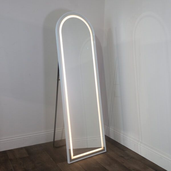 160x50 WHITE MODENA LED CHEVAL ARCH MIRROR