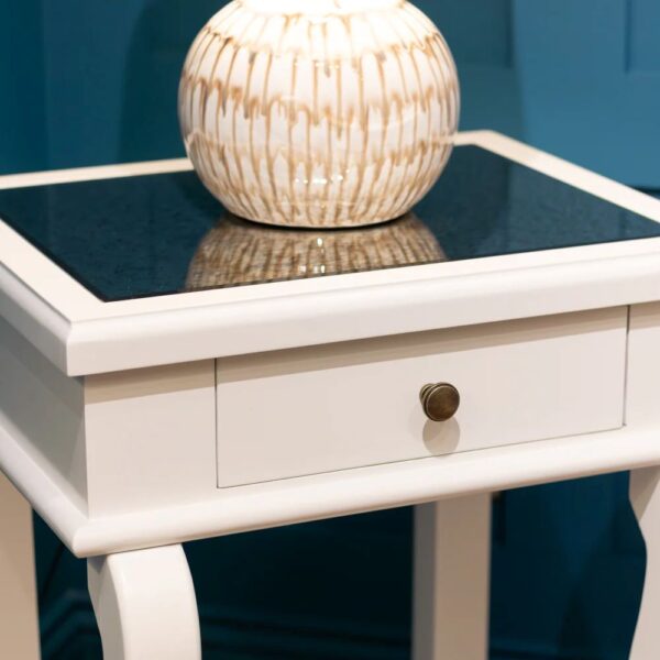 SCROLL IVORY END TABLE 1 DWR w/ MIRROR - Image 4