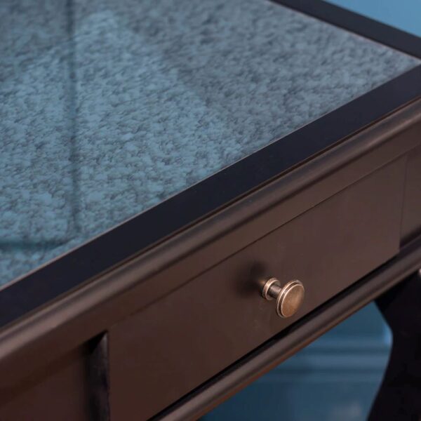 SCROLL BLACK END TABLE W/DRAWER w/ MIRROR - Image 6