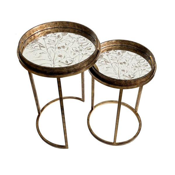 VELA SET OF 2 GOLD SIDE TABLES