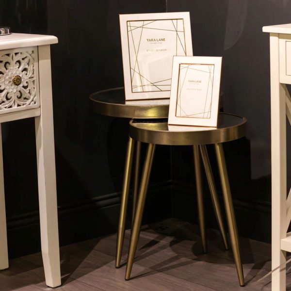 LYRA SET OF 2 SIDE TABLES CHAMPAGNE - Image 2