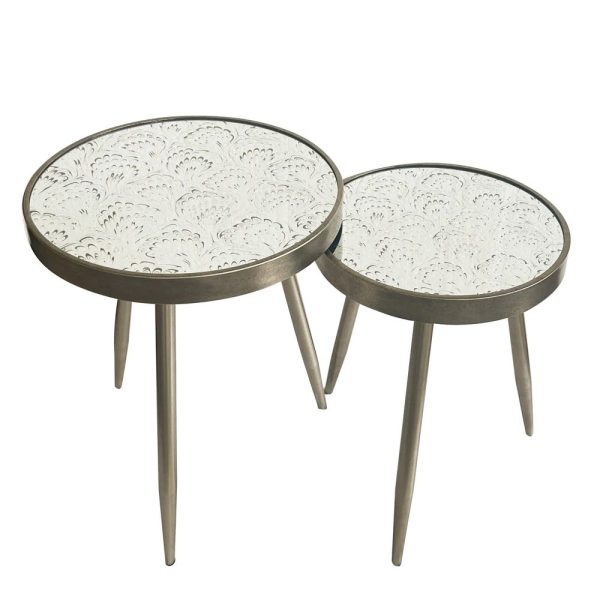 LYRA SET OF 2 SIDE TABLES CHAMPAGNE