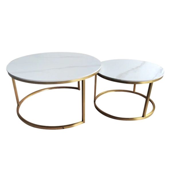 VIENNA SET OF 2 MARBLE COFFEE TABLES