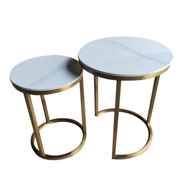 VIENNA SET OF 2 MARBLE SIDE TABLES