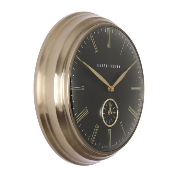 BAKER & BROWN CLOCK BLACK/BRASS 49cm - Image 3