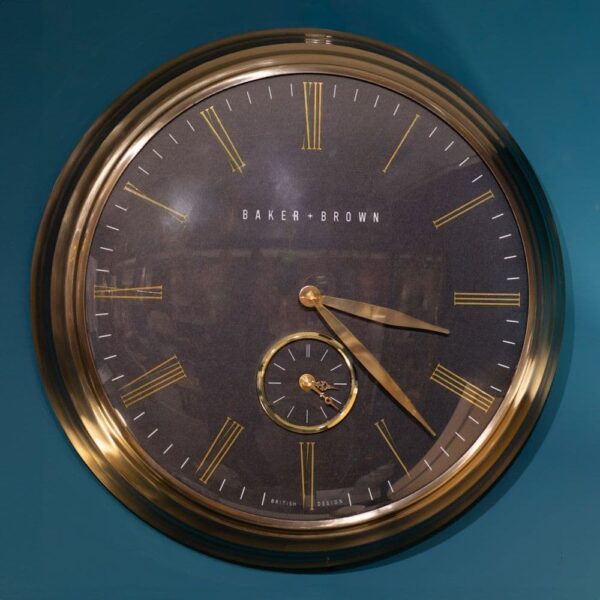 BAKER & BROWN CLOCK BLACK/BRASS 49cm