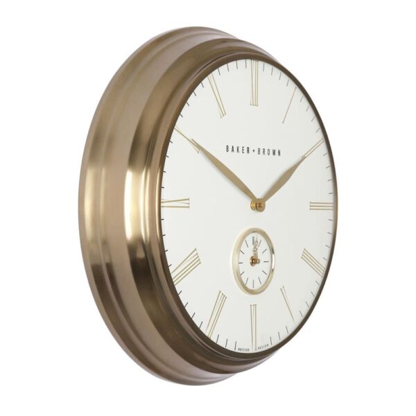 BAKER & BROWN CLOCK WHITE/BRASS 49cm - Image 2