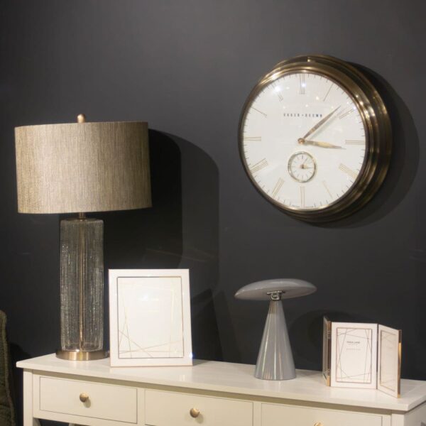 BAKER & BROWN CLOCK WHITE/BRASS 49cm - Image 4