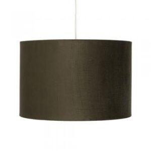 14in OLIVE VELVET DRUM SHADE