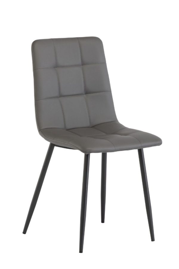 VIRGO GREY PU DINING CHAIR w/ GREY LEGS