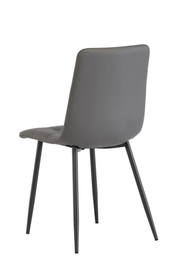 VIRGO GREY PU DINING CHAIR w/ GREY LEGS - Image 2