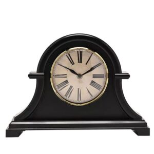 BLACK BROKEN ARCH MANTEL CLOCK