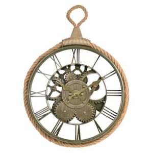 30cm COGS & ROPE WALL CLOCK