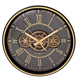 35cm MOVING GEARS & METAL FRAME WALL CLOCK