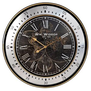 80cm MOVING GEARS & WORLD MAP WALL CLOCK